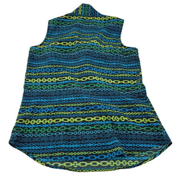 New York & Company Sleeveless Chain Print Blouse With Ruffle Neck Women's Small - Picture 8 of 8